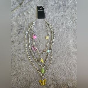Silver Multi-Color Charm Necklace